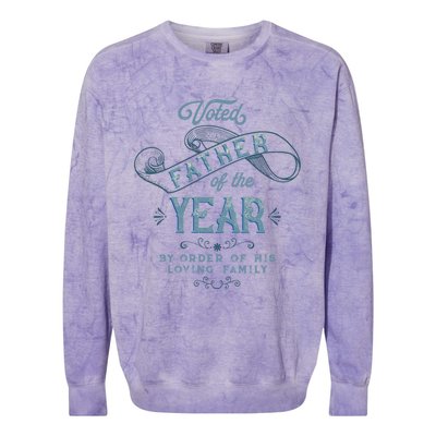 Voted Father Of The Year Dads Who Stepped Up Special Award Meaningful Gift Colorblast Crewneck Sweatshirt