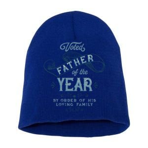 Voted Father Of The Year Dads Who Stepped Up Special Award Meaningful Gift Short Acrylic Beanie