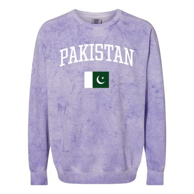 Vintage Flag Of Pakistan Love Your Country Gift Colorblast Crewneck Sweatshirt