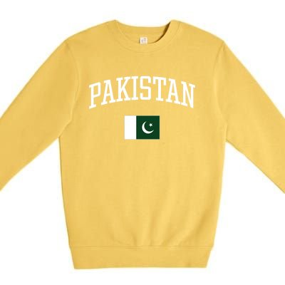 Vintage Flag Of Pakistan Love Your Country Gift Premium Crewneck Sweatshirt