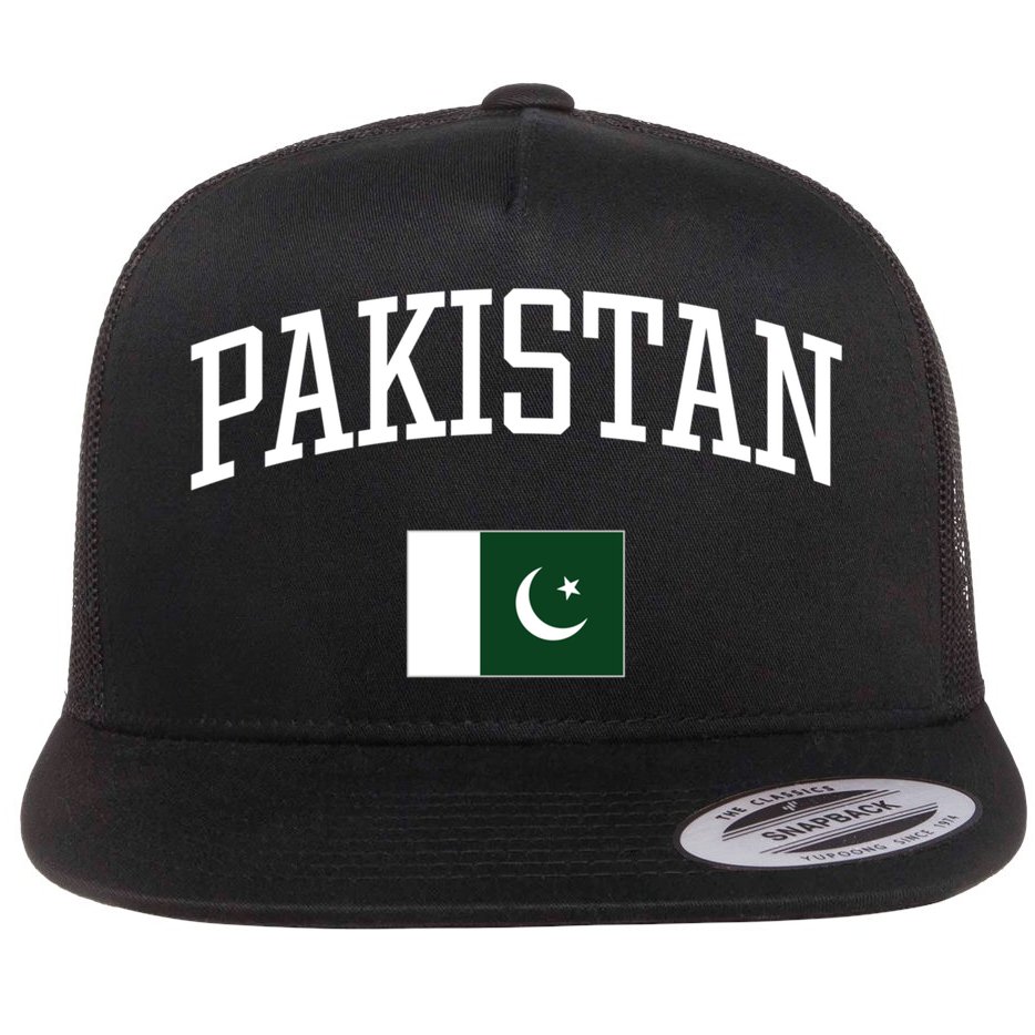 Vintage Flag Of Pakistan Love Your Country Gift Flat Bill Trucker Hat