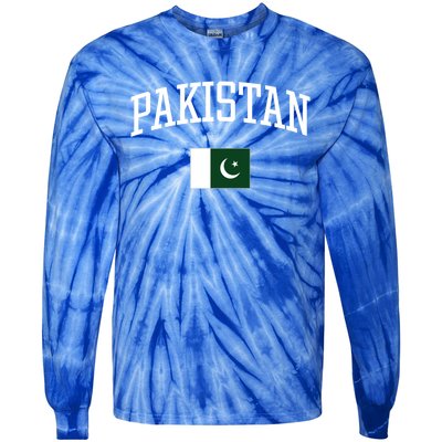 Vintage Flag Of Pakistan Love Your Country Gift Tie-Dye Long Sleeve Shirt