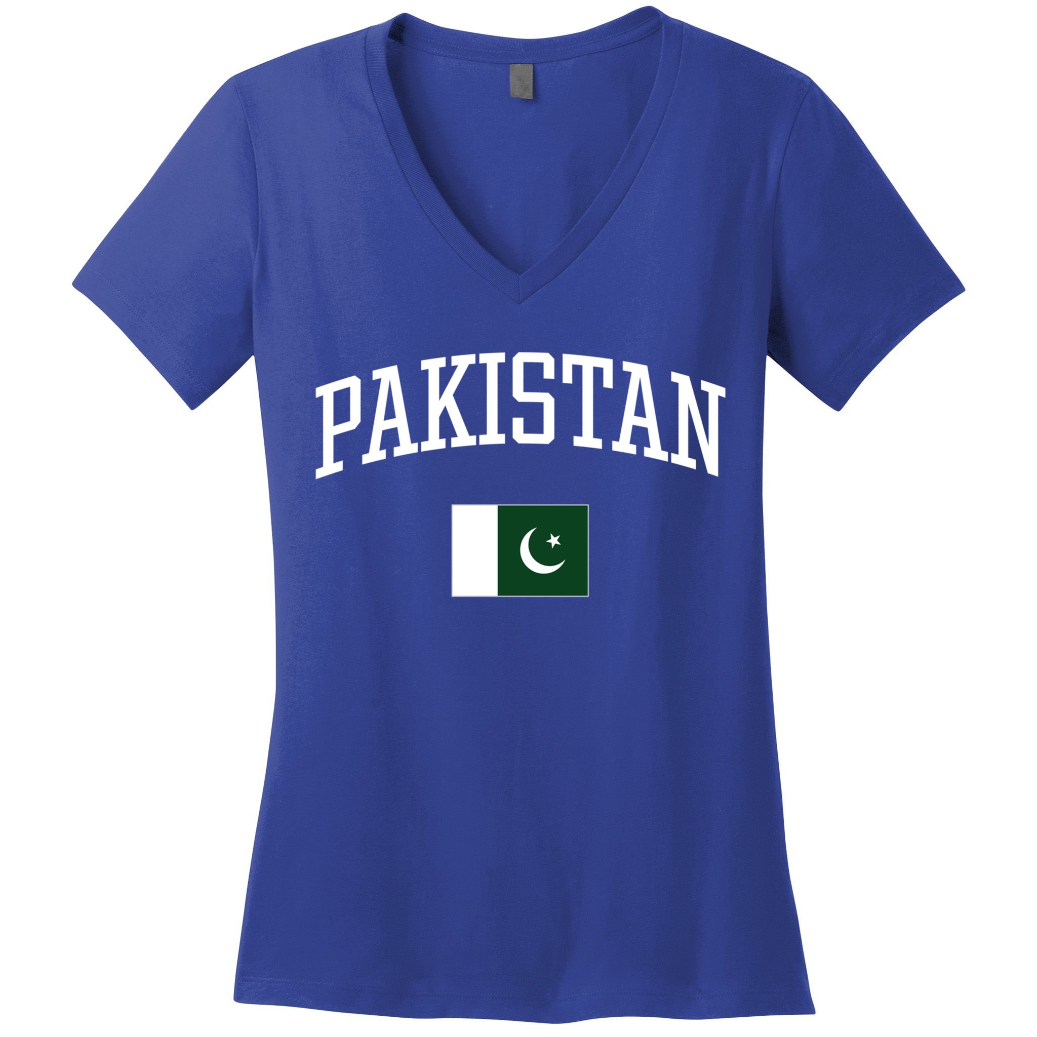 Vintage Flag Of Pakistan Love Your Country Gift Women's V-Neck T-Shirt
