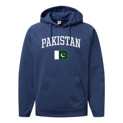 Vintage Flag Of Pakistan Love Your Country Gift Performance Fleece Hoodie