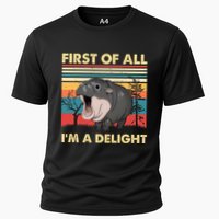 Vintage First Of All IM A Delight Moo Deng Baby Pygmy Hippo Performance Shirt