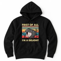 Vintage First Of All IM A Delight Moo Deng Baby Pygmy Hippo Hoodie
