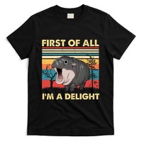 Vintage First Of All IM A Delight Moo Deng Baby Pygmy Hippo T-Shirt