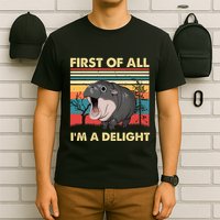 Vintage First Of All IM A Delight Moo Deng Baby Pygmy Hippo T-Shirt