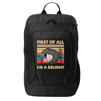 Vintage First Of All IM A Delight Moo Deng Baby Pygmy Hippo City Backpack