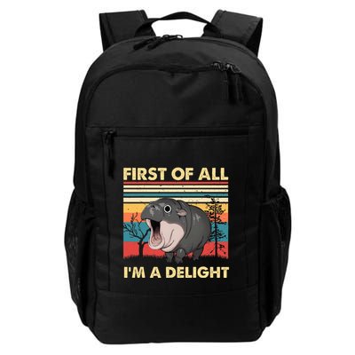 Vintage First Of All IM A Delight Moo Deng Baby Pygmy Hippo Backpack