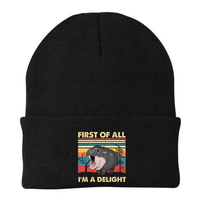 Vintage First Of All IM A Delight Moo Deng Baby Pygmy Hippo Beanie