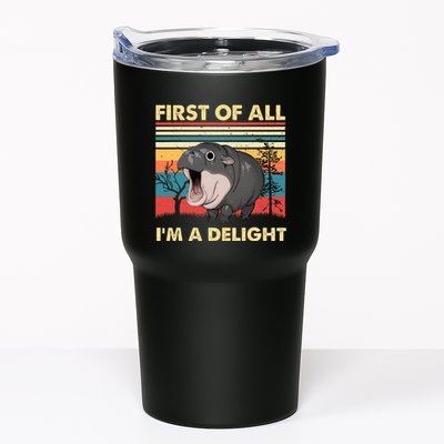 Vintage First Of All IM A Delight Moo Deng Baby Pygmy Hippo Tumbler
