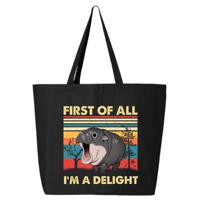 Vintage First Of All IM A Delight Moo Deng Baby Pygmy Hippo 25L Jumbo Tote