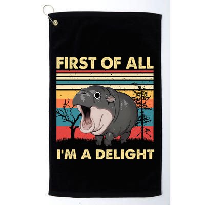 Vintage First Of All IM A Delight Moo Deng Baby Pygmy Hippo Golf Towel