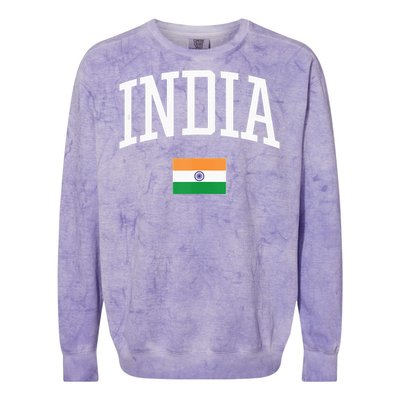 Vintage Flag Of India Love Your Country Colorblast Crewneck Sweatshirt