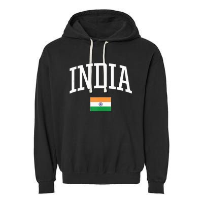 Vintage Flag Of India Love Your Country Garment-Dyed Fleece Hoodie