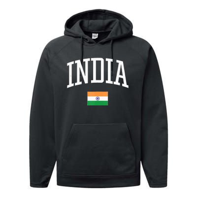 Vintage Flag Of India Love Your Country Performance Fleece Hoodie