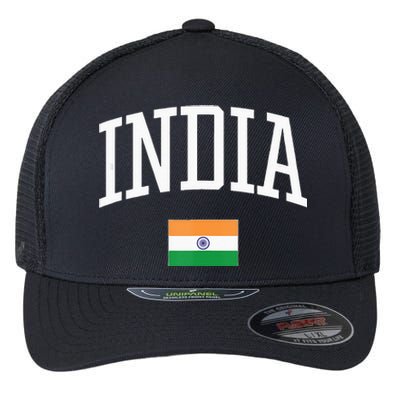 Vintage Flag Of India Love Your Country Flexfit Unipanel Trucker Cap