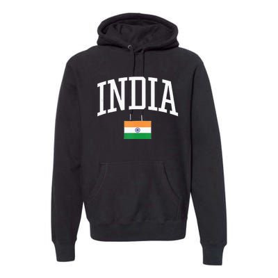 Vintage Flag Of India Love Your Country Premium Hoodie