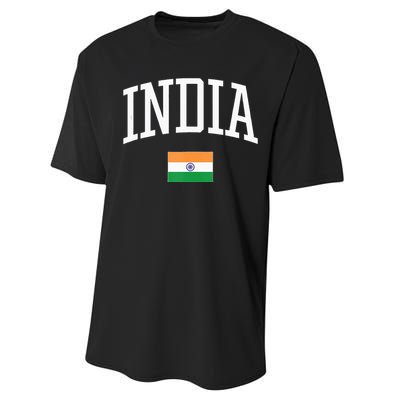 Vintage Flag Of India Love Your Country Performance Sprint T-Shirt