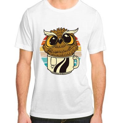 Vintage funny owl inside a coffee cup coffee night owl  Adult ChromaSoft Performance T-Shirt