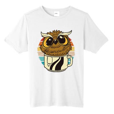 Vintage funny owl inside a coffee cup coffee night owl  Tall Fusion ChromaSoft Performance T-Shirt