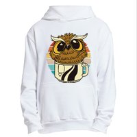 Vintage funny owl inside a coffee cup coffee night owl  Urban Pullover Hoodie