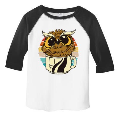 Vintage funny owl inside a coffee cup coffee night owl  Toddler Fine Jersey T-Shirt