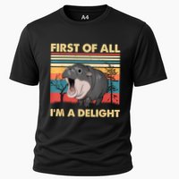 Vintage First Of All IM A Delight Moo Deng Baby Pygmy Hippo Performance Shirt