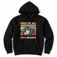 Vintage First Of All IM A Delight Moo Deng Baby Pygmy Hippo Hoodie
