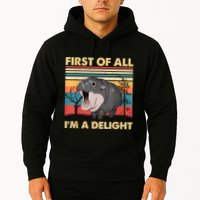 Vintage First Of All IM A Delight Moo Deng Baby Pygmy Hippo Hoodie