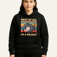 Vintage First Of All IM A Delight Moo Deng Baby Pygmy Hippo Hoodie