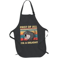Vintage First Of All IM A Delight Moo Deng Baby Pygmy Hippo Apron