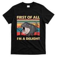 Vintage First Of All IM A Delight Moo Deng Baby Pygmy Hippo T-Shirt