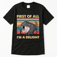 Vintage First Of All IM A Delight Moo Deng Baby Pygmy Hippo Tall T-Shirt