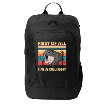Vintage First Of All IM A Delight Moo Deng Baby Pygmy Hippo City Backpack