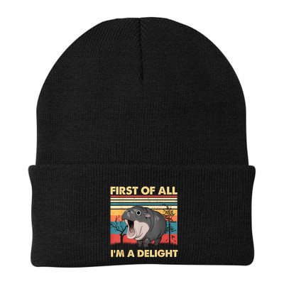 Vintage First Of All IM A Delight Moo Deng Baby Pygmy Hippo Beanie