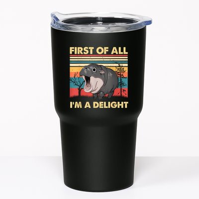 Vintage First Of All IM A Delight Moo Deng Baby Pygmy Hippo Tumbler
