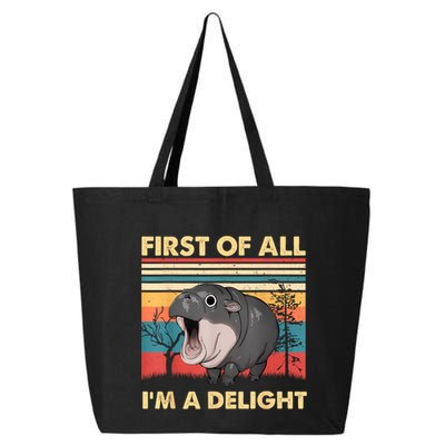 Vintage First Of All IM A Delight Moo Deng Baby Pygmy Hippo 25L Jumbo Tote