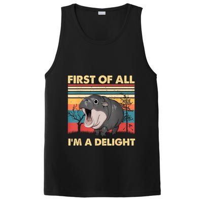 Vintage First Of All IM A Delight Moo Deng Baby Pygmy Hippo PosiCharge Competitor Tank