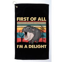 Vintage First Of All IM A Delight Moo Deng Baby Pygmy Hippo Golf Towel