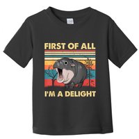 Vintage First Of All IM A Delight Moo Deng Baby Pygmy Hippo Toddler T-Shirt