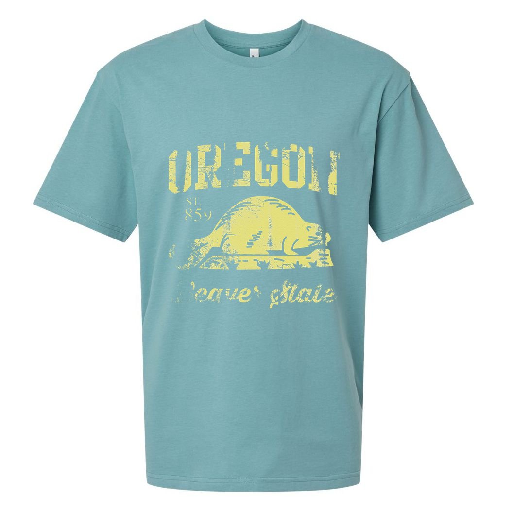 Vintage Fade Oregon Flag Beaver State Travel Men Women Sueded Cloud Jersey T-Shirt