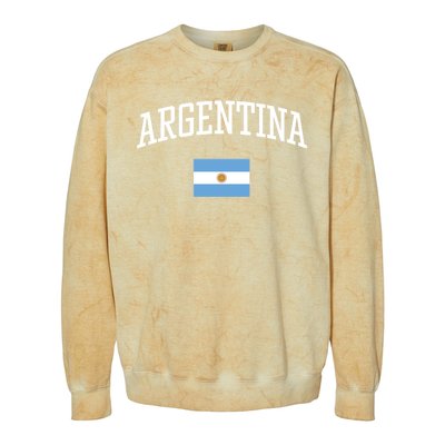 Vintage Flag Of Argentina Love Your Country Gift Colorblast Crewneck Sweatshirt