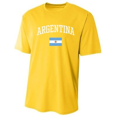 Vintage Flag Of Argentina Love Your Country Gift Performance Sprint T-Shirt