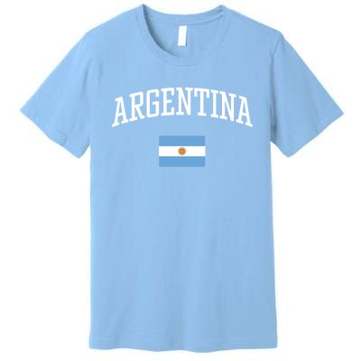 Vintage Flag Of Argentina Love Your Country Gift Premium T-Shirt