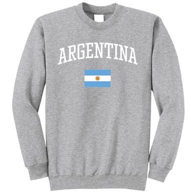 Vintage Flag Of Argentina Love Your Country Gift Tall Sweatshirt