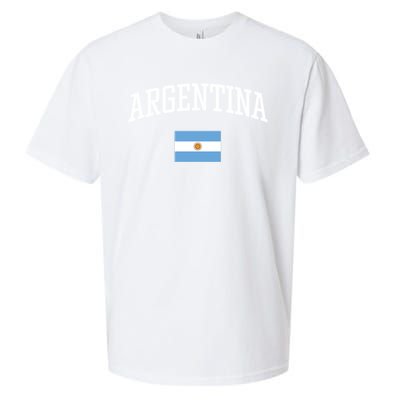 Vintage Flag Of Argentina Love Your Country Gift Sueded Cloud Jersey T-Shirt