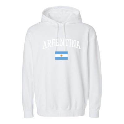 Vintage Flag Of Argentina Love Your Country Gift Garment-Dyed Fleece Hoodie