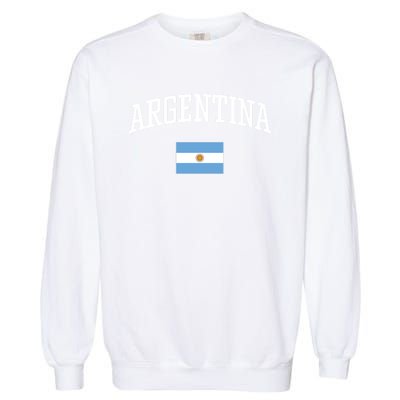 Vintage Flag Of Argentina Love Your Country Gift Garment-Dyed Sweatshirt